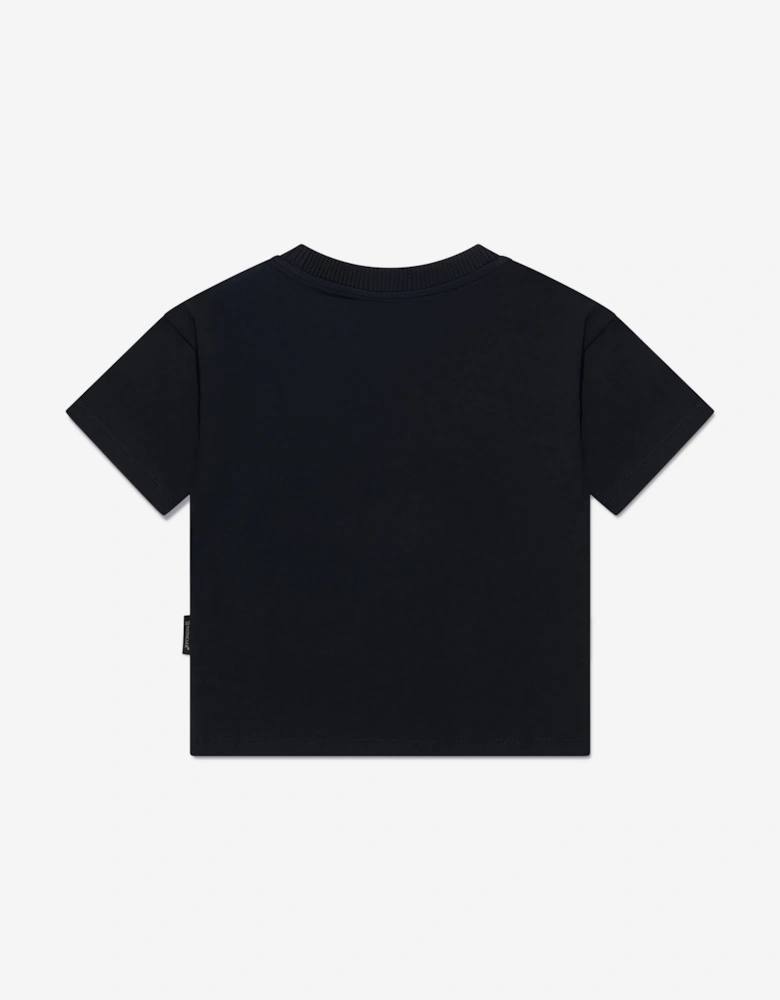 Enfant Girls Logo Print T-Shirt in Black