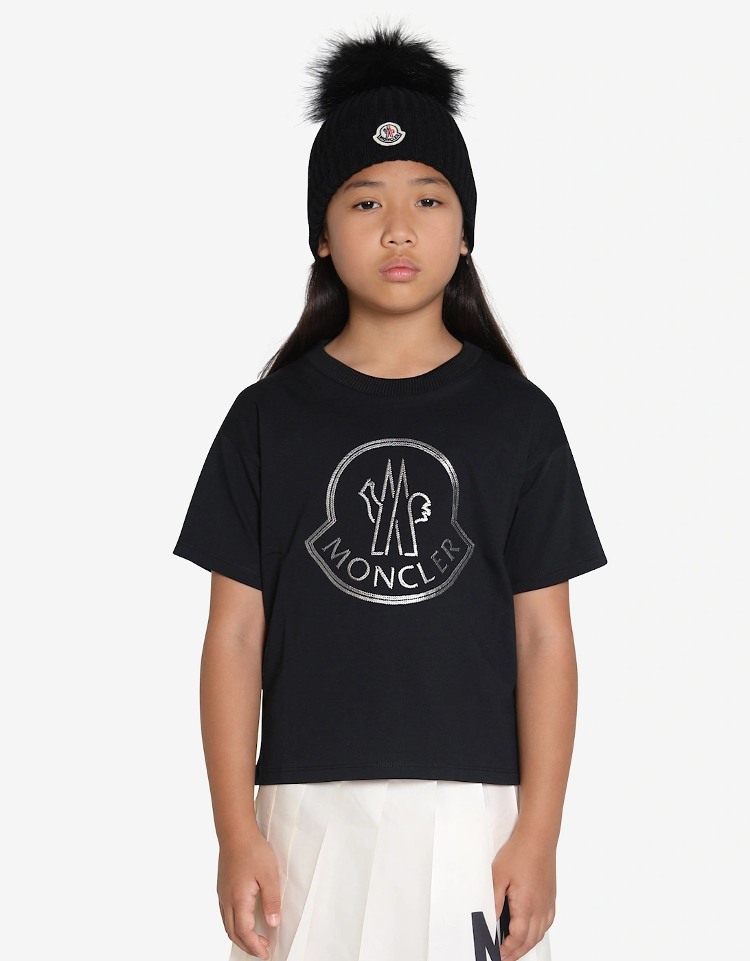 Enfant Girls Logo Print T-Shirt in Black, 6 of 5