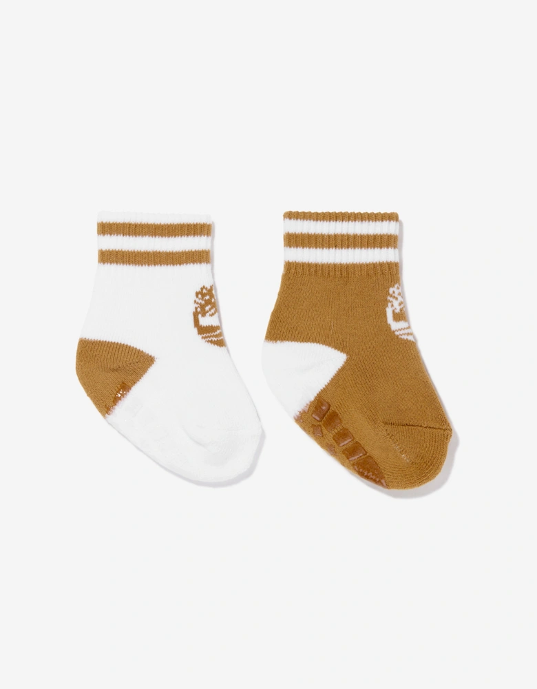 Baby 2 Pack Boot Bootie Socks Set in Beige