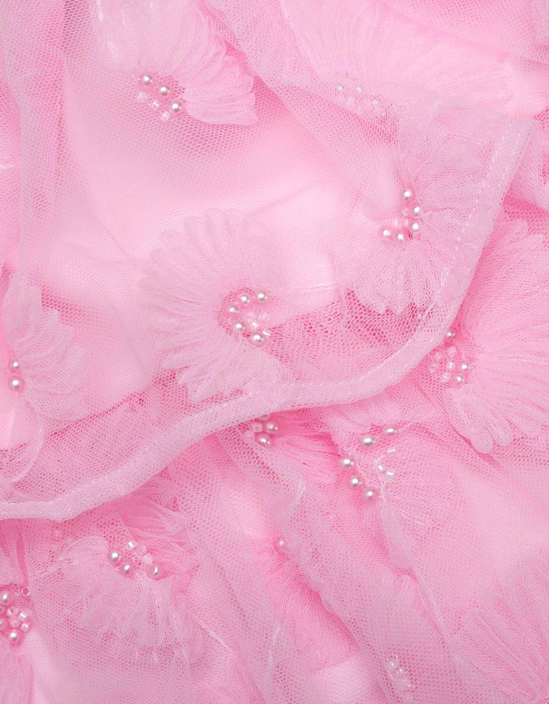 Girls Jersey and Tulle Dress in Pink