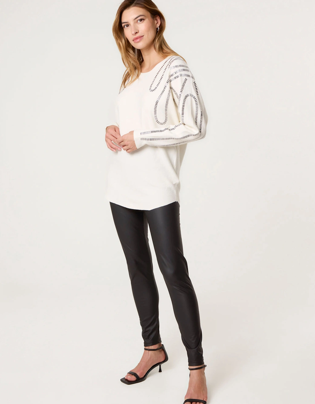 Ivory Embellished Shoulder Jumper, 2 of 1