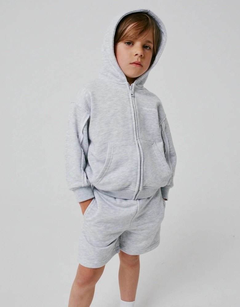 Kids Raw Seam Shorts in Grey