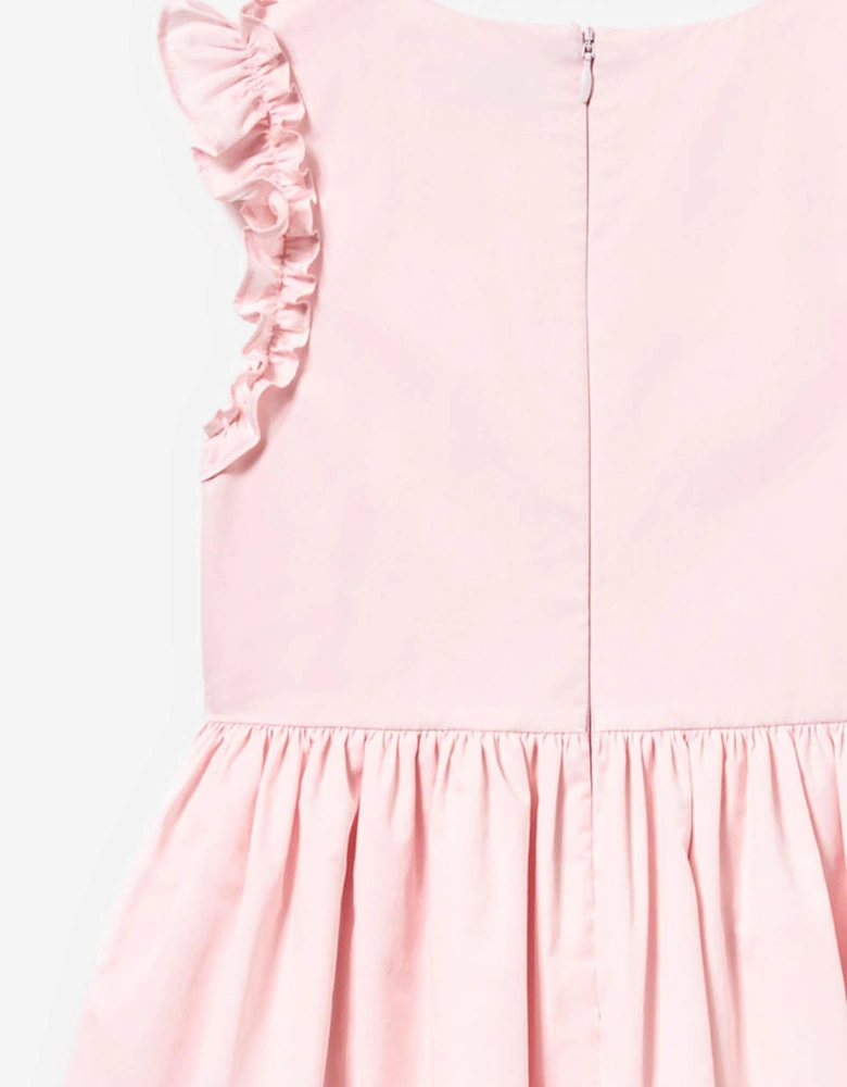 Girls Cotton Flower Dress in Pink