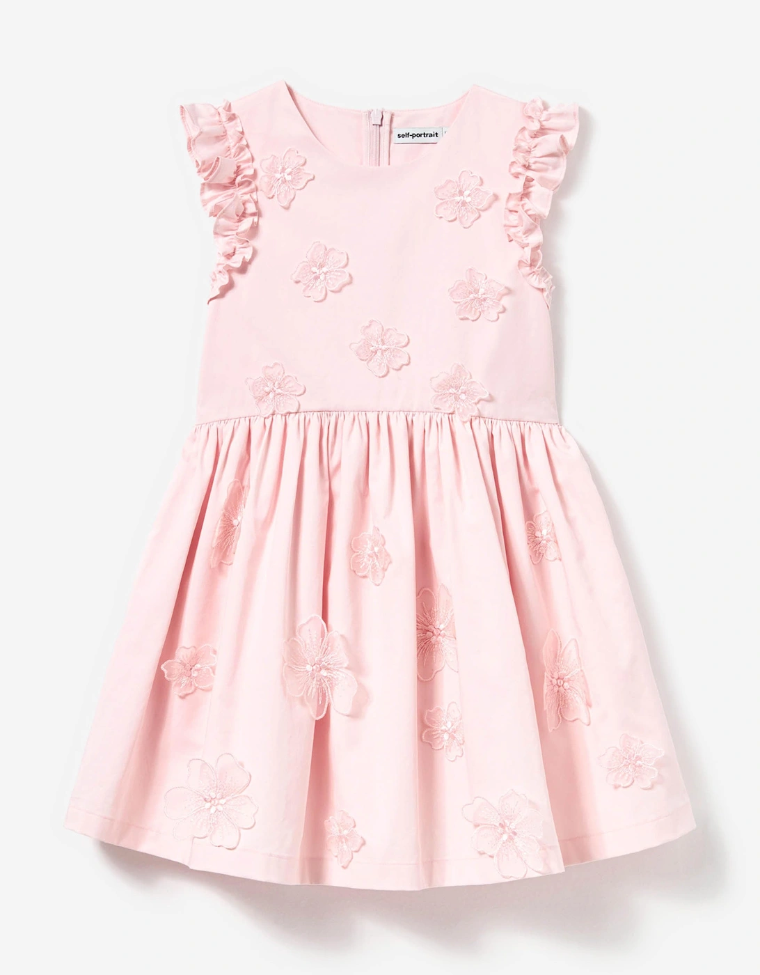 Girls Cotton Flower Dress in Pink, 6 of 5