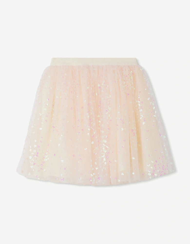 Girls Pois Tulle Skirt in Pink