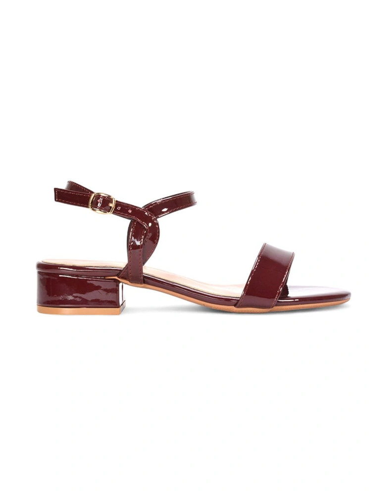 'Moana Low Bock Heel Round Toe Sandals With Buckle Fastening