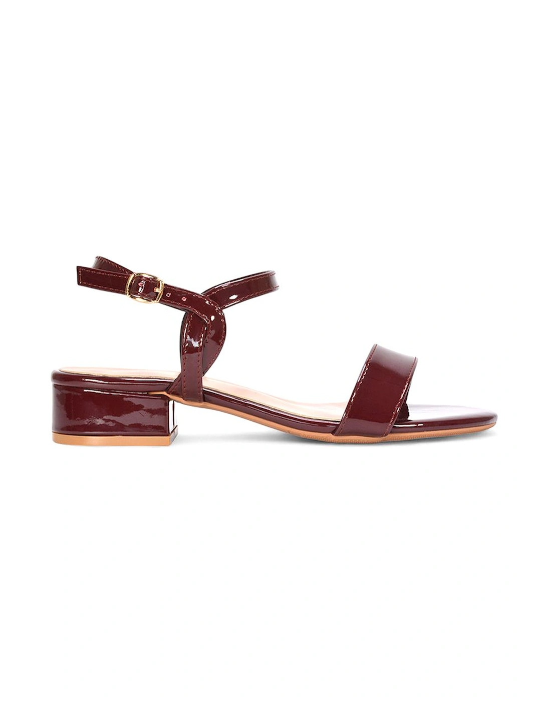 'Moana Low Bock Heel Round Toe Sandals With Buckle Fastening, 2 of 1