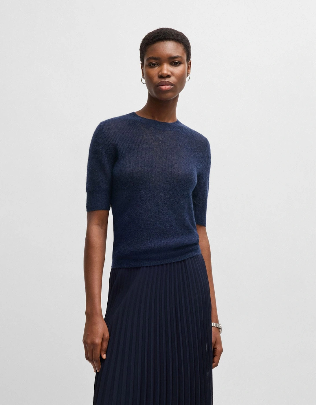 Hugo Boss Women's Fusionana Mohair Sweater - Navy - Size: 18/16