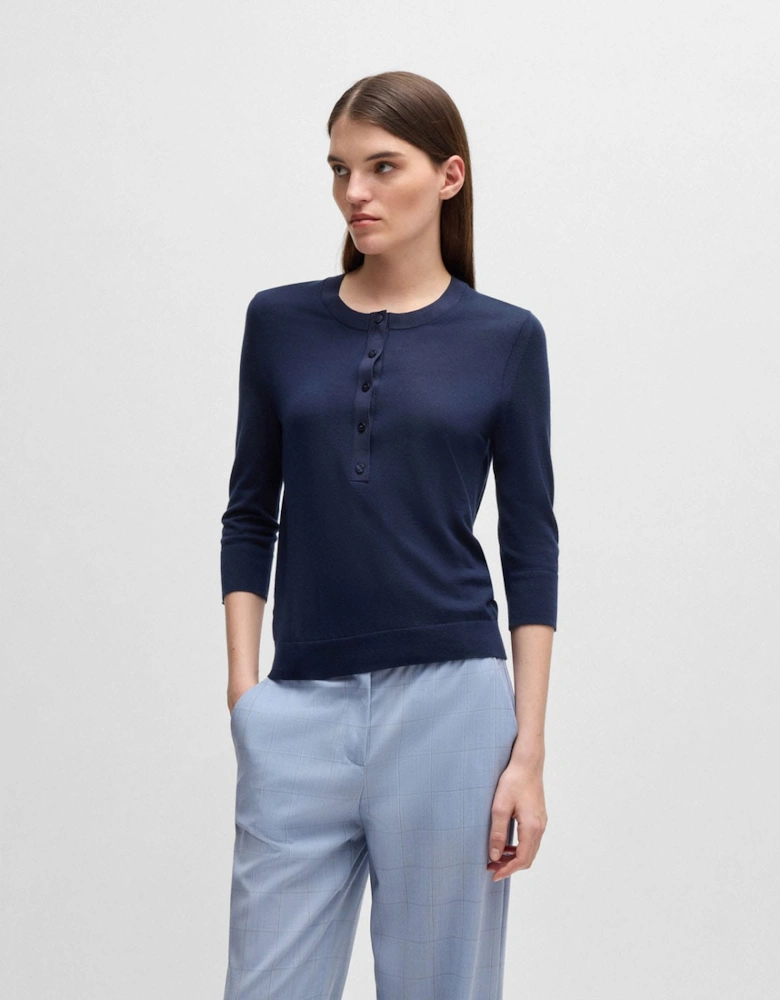 Fiblure Henley-Neck Sweater