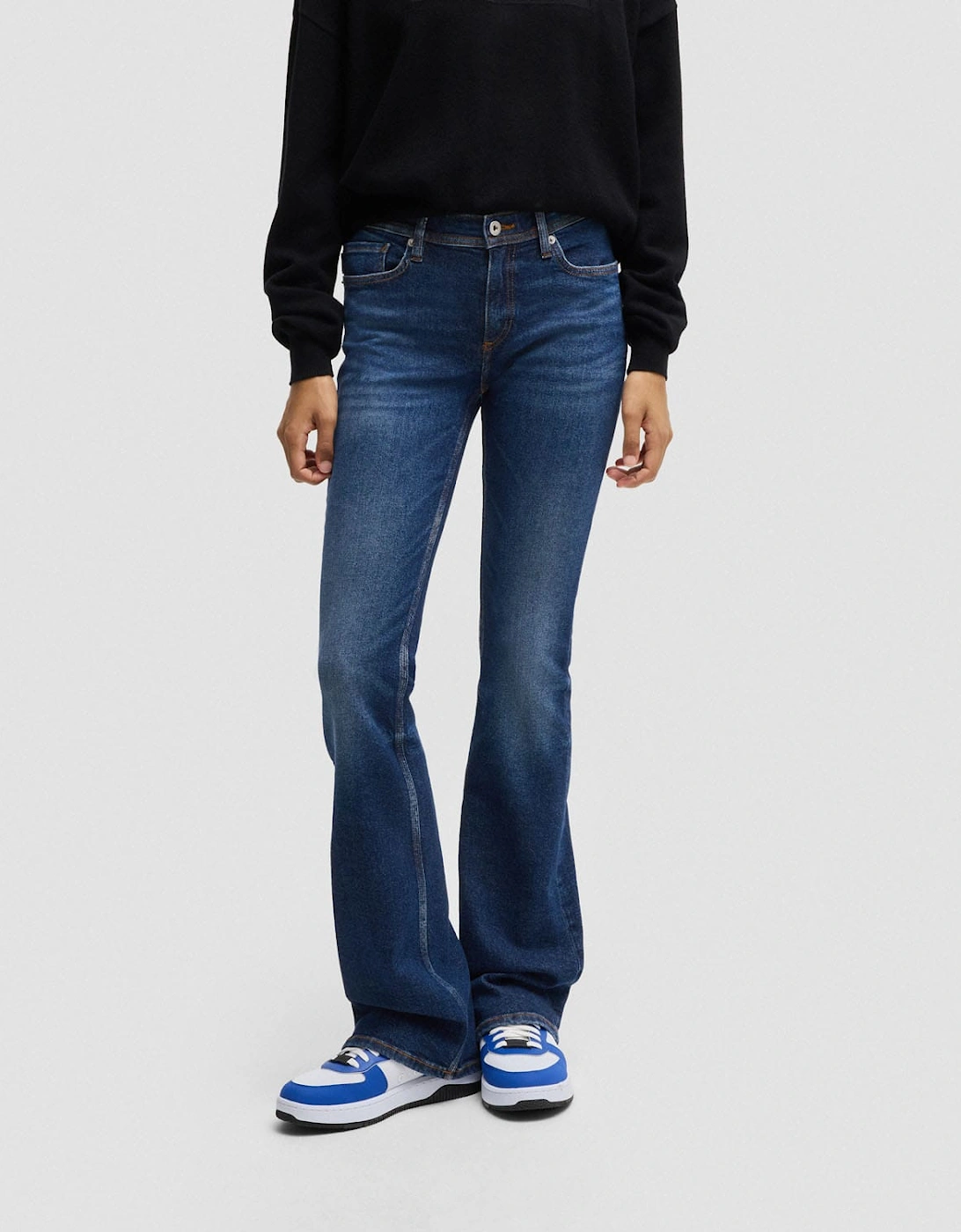 Hugo Boss Women's Getti B Flared Low-Rise Jeans - Blue - Size: 10/32in