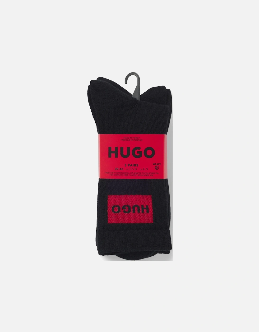 3 Pack of Red Logo Socks
