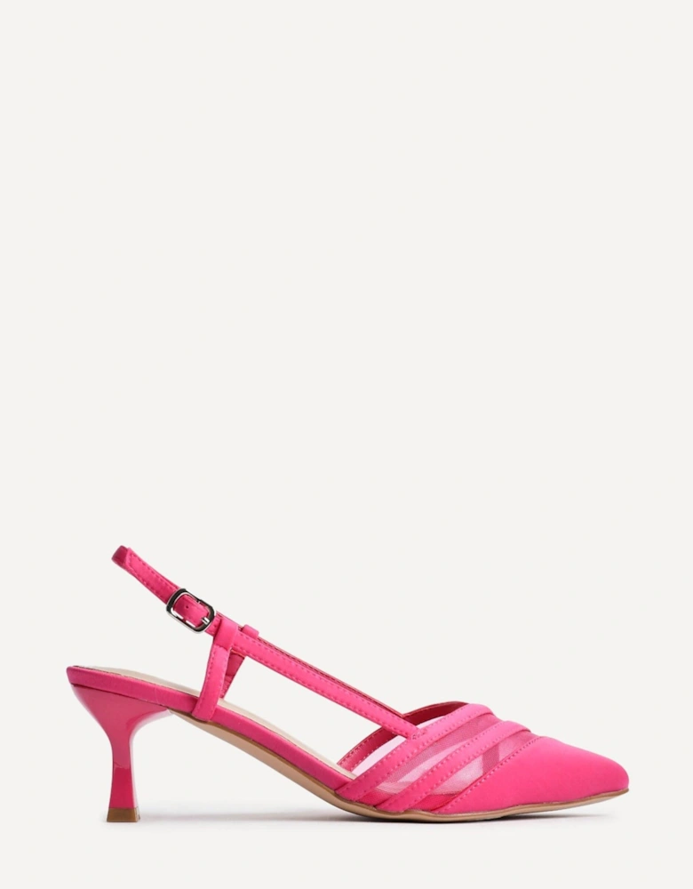 Milan Fuchsia Scuba Mesh Slingback Court Heel
