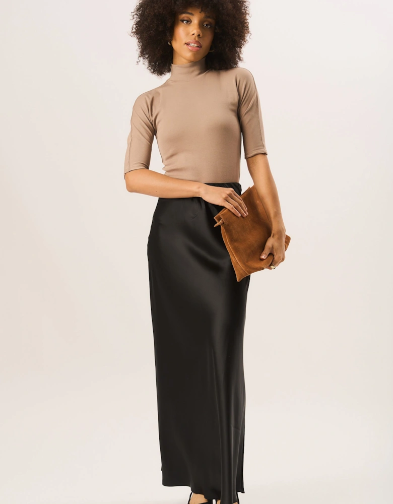 Black Bias Maxi Skirt