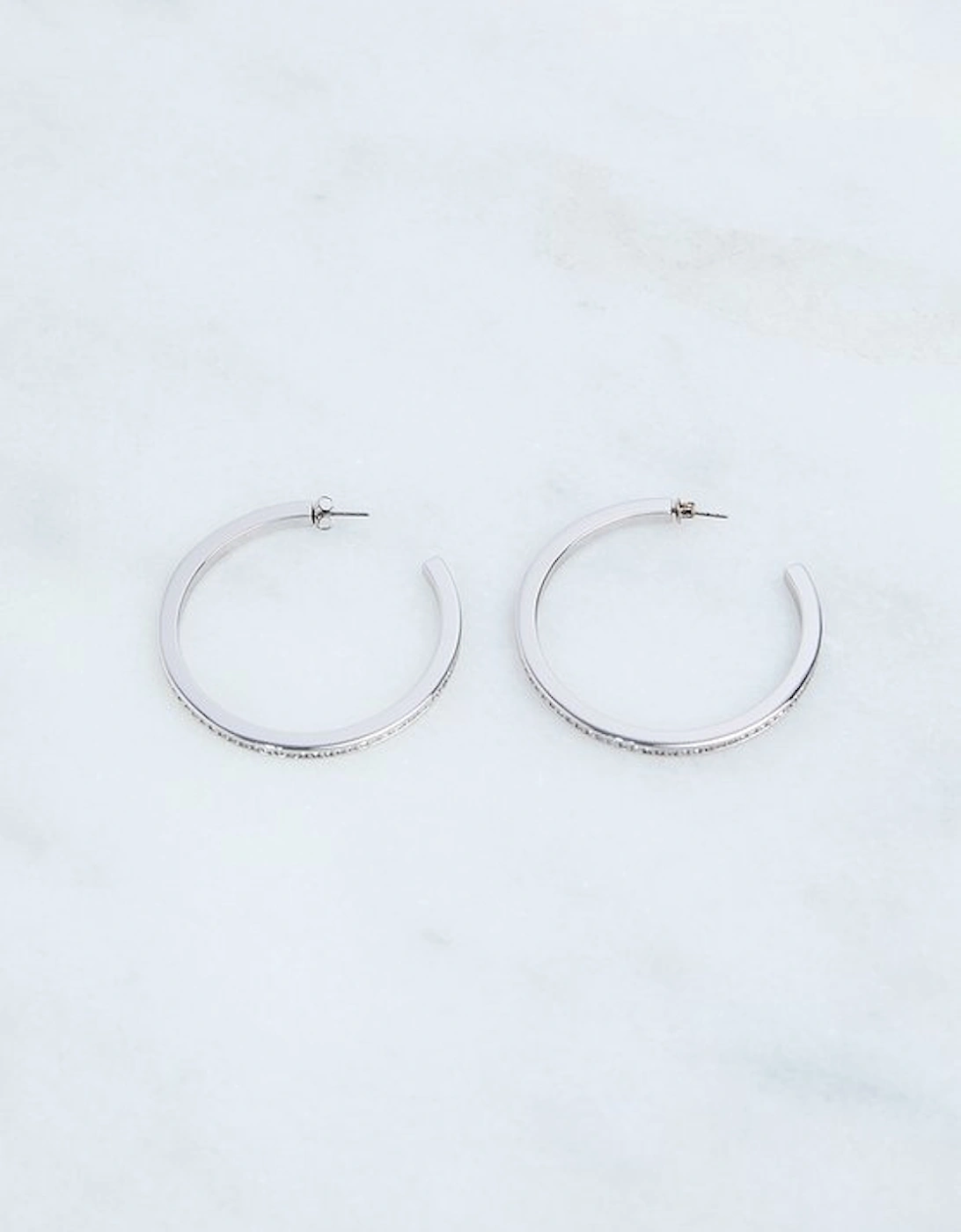 Hand Set European Crystal Large Hoop Earrings