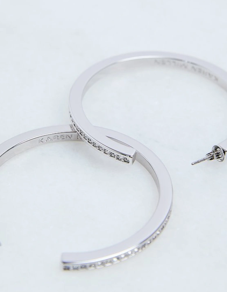 Hand Set European Crystal Large Hoop Earrings