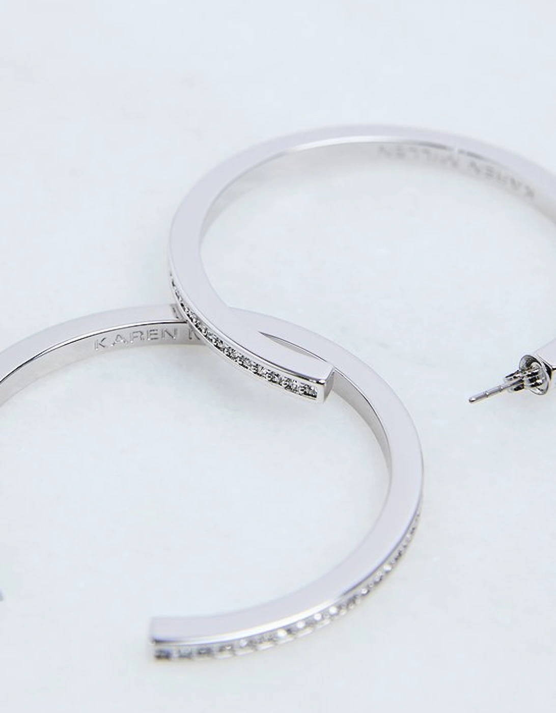 Hand Set European Crystal Large Hoop Earrings