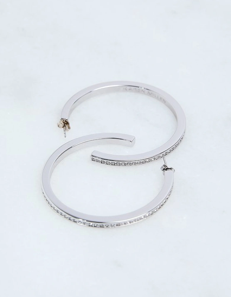 Hand Set European Crystal Large Hoop Earrings
