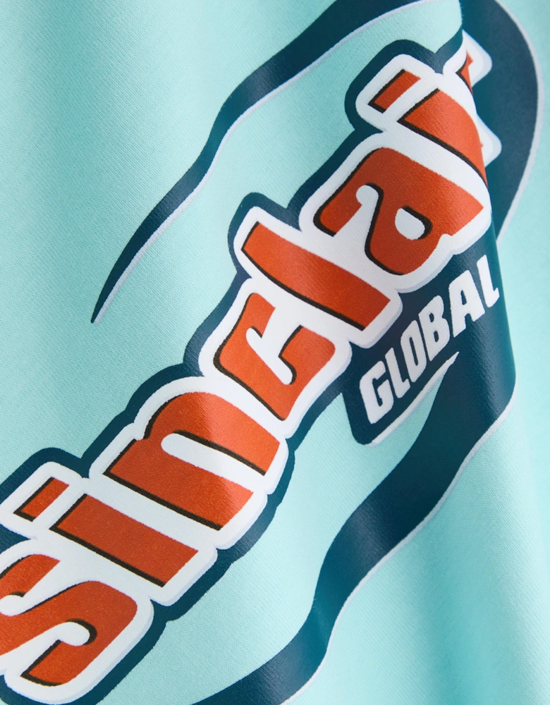 ITALICS GLOBAL LOGO TEE BLUE