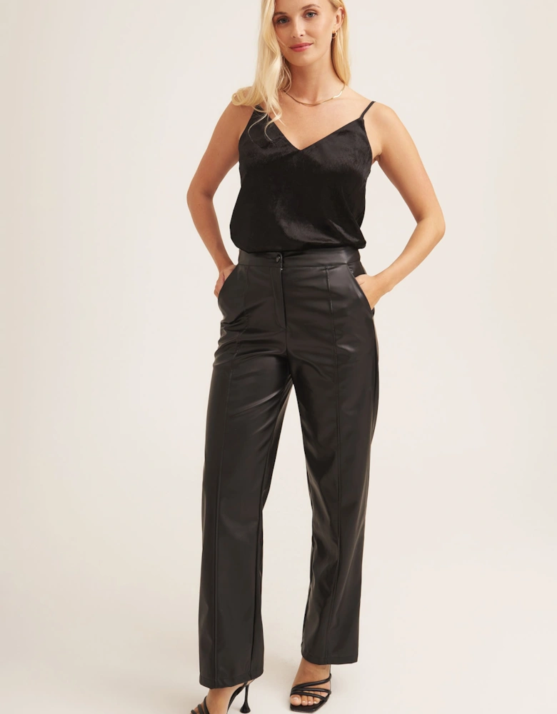 Black Strappy Velvet Cami Top
