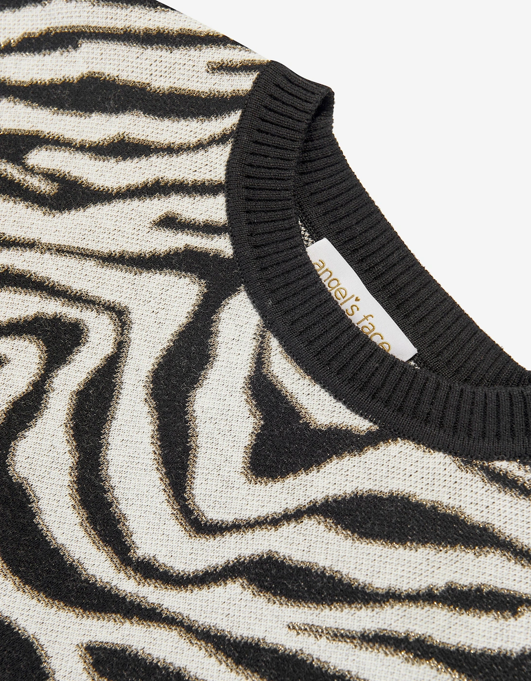 Angels Face Girls Roberta Cropped Zebra Jumper White