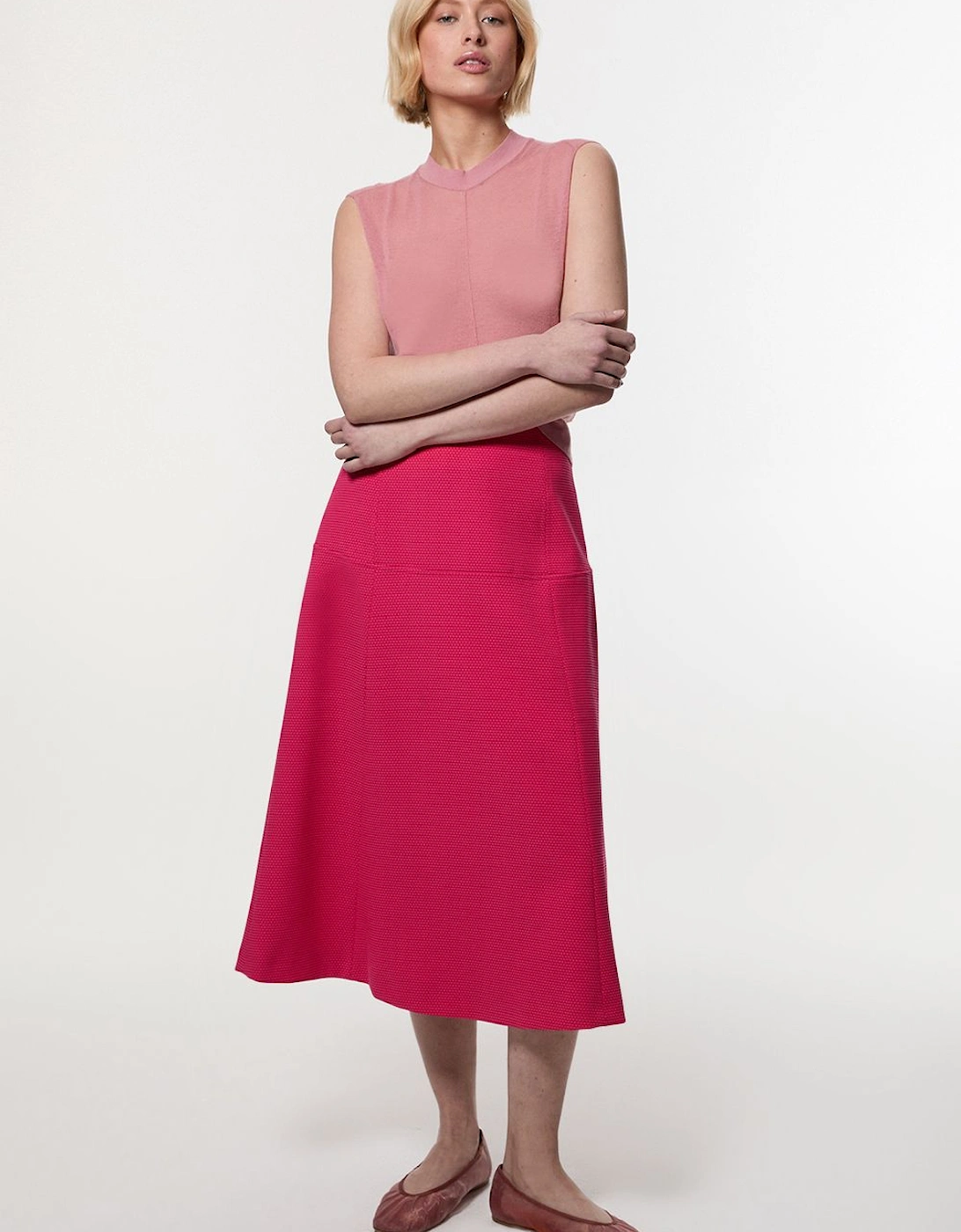 Tailored Textured Full Midi Skirt, 2 of 1