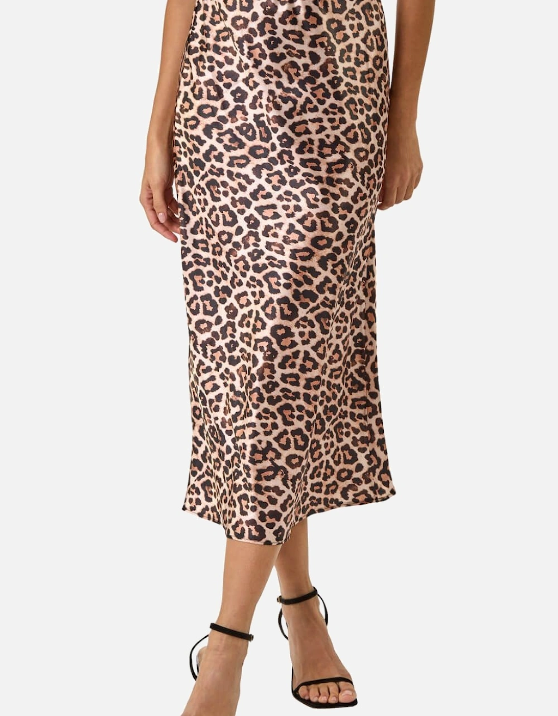 Woven Animal Print Satin Skirt, 2 of 1
