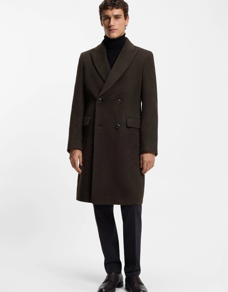BOSS Black H-Hyde-DB-Peak-254 Coat 202 Dk Brown