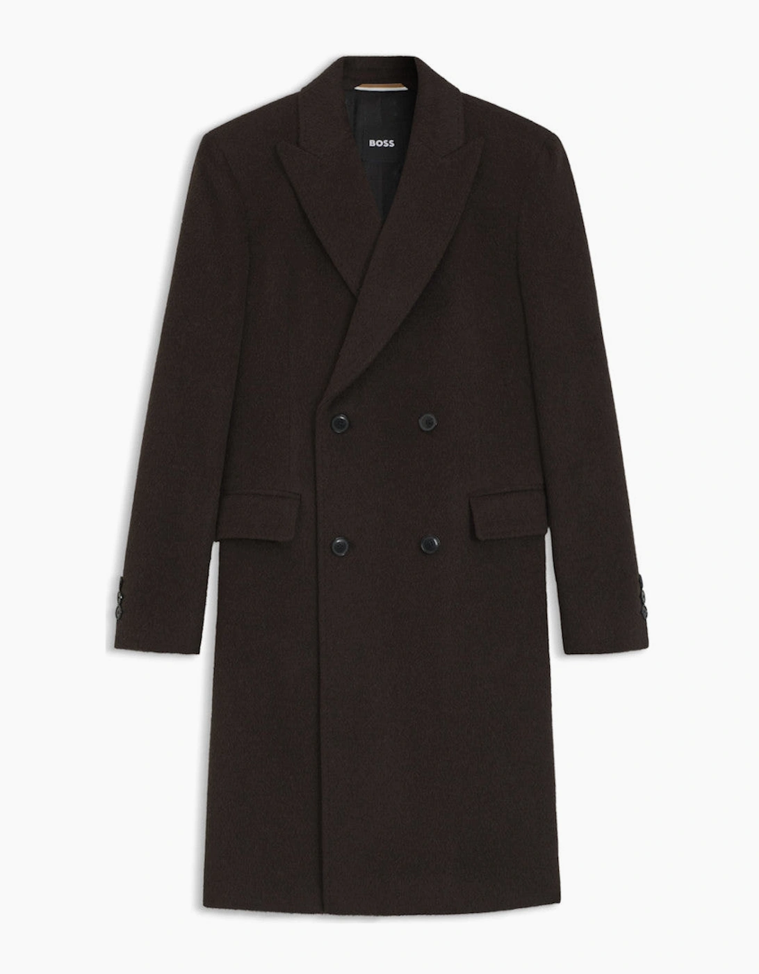 Men's BOSS Black H-Hyde-DB-Peak-254 Coat 202 Dk Brown - Size: 42/Regular