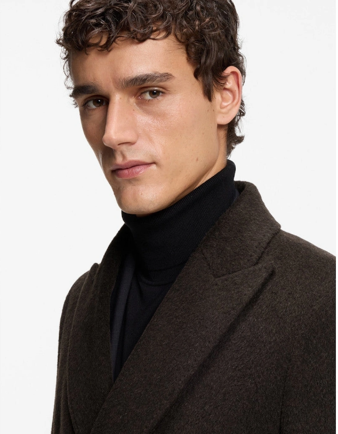 BOSS Black H-Hyde-DB-Peak-254 Coat 202 Dk Brown