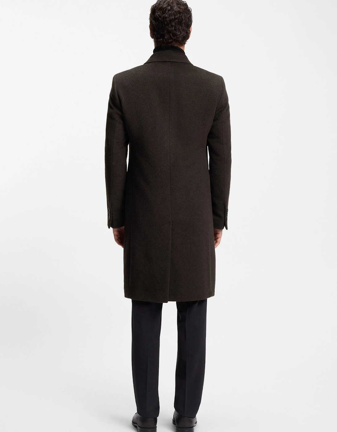 BOSS Black H-Hyde-DB-Peak-254 Coat 202 Dk Brown