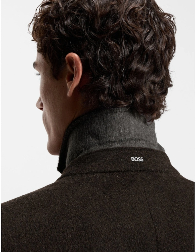 BOSS Black H-Hyde-DB-Peak-254 Coat 202 Dk Brown