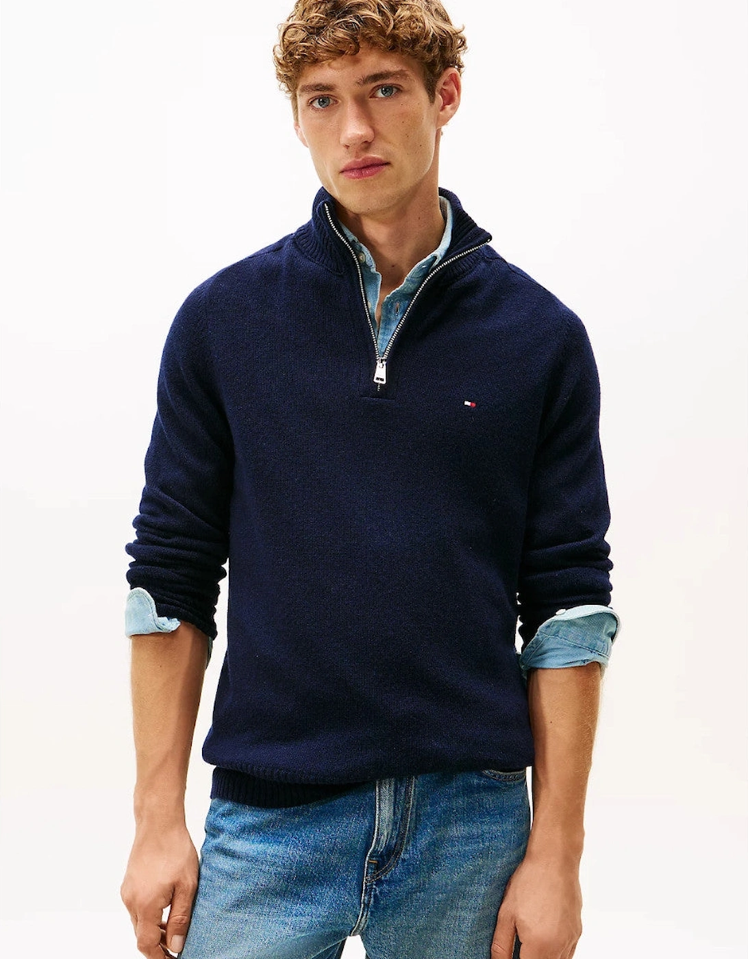 Lambswool Half Zip Sweater DW5  Desert Sky