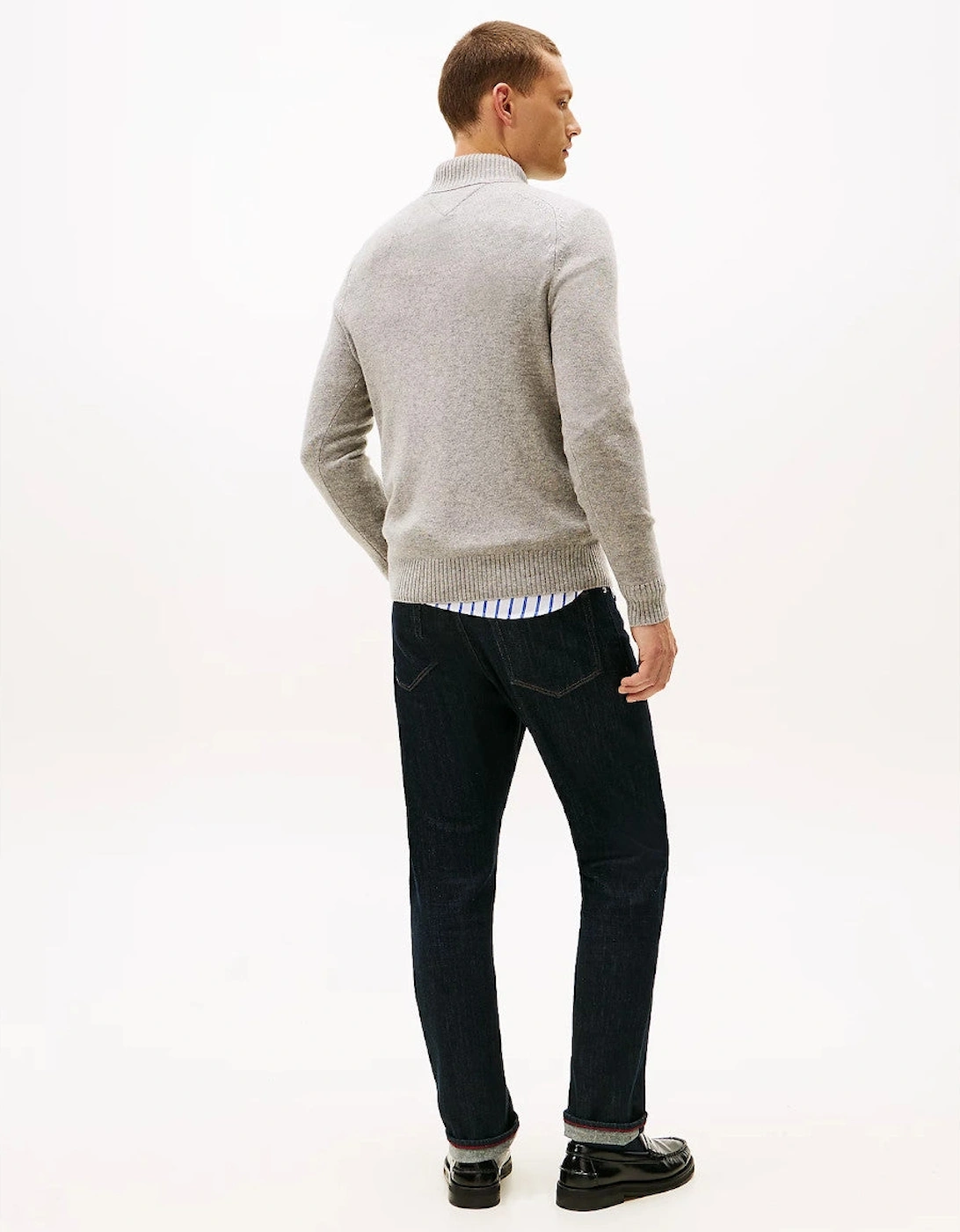 Lambswool Half Zip Sweater PO1 Light Grey Heather