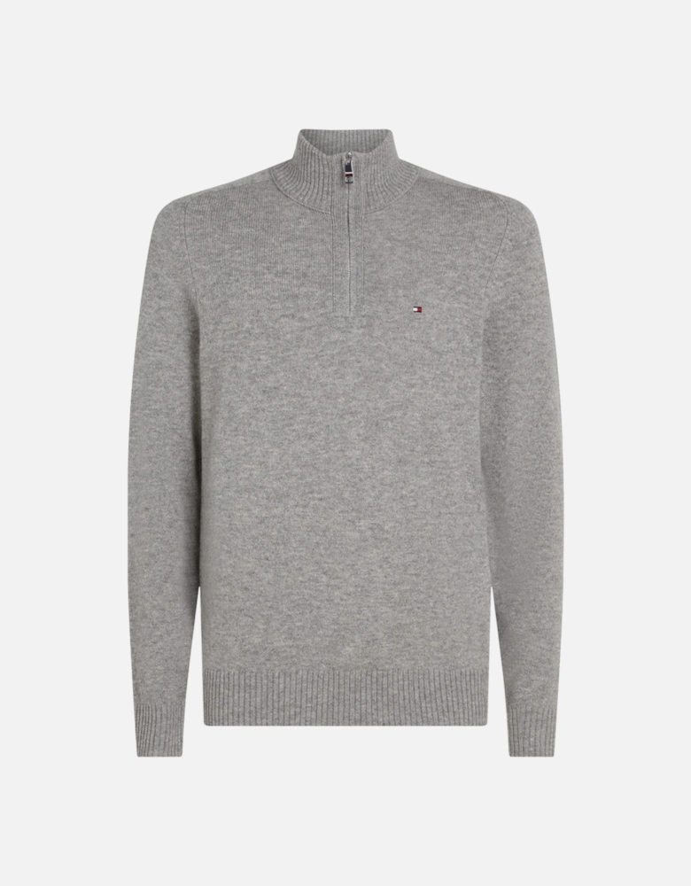 Lambswool Half Zip Sweater PO1 Light Grey Heather