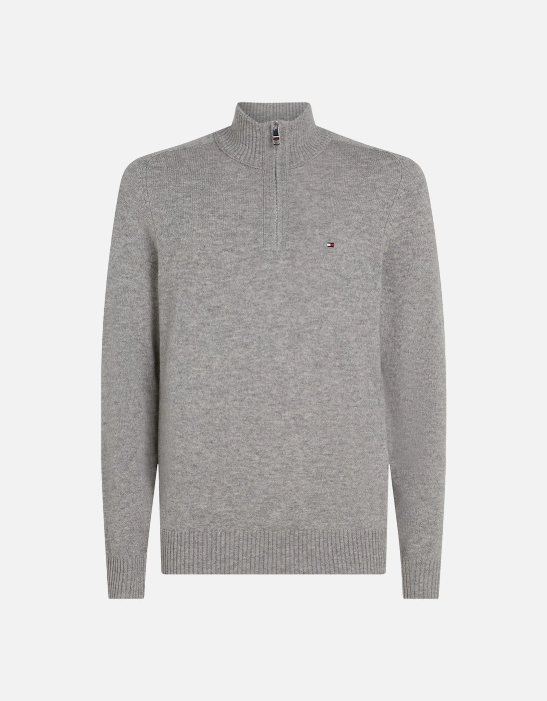 Lambswool Half Zip Sweater PO1 Light Grey Heather, 5 of 4