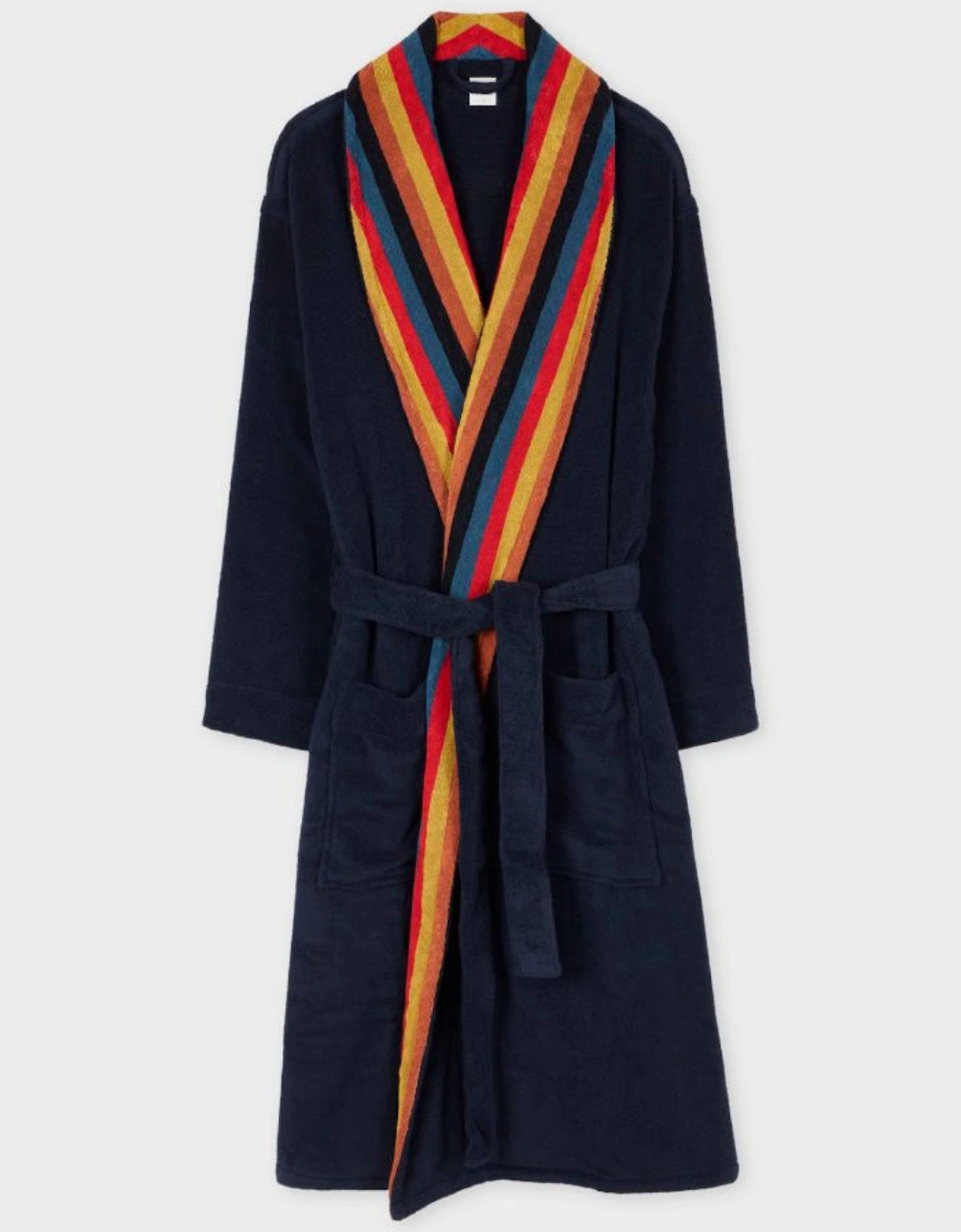 Artist Stripe Toweling Dressing Gown, Multi Coloured, 5 of 4