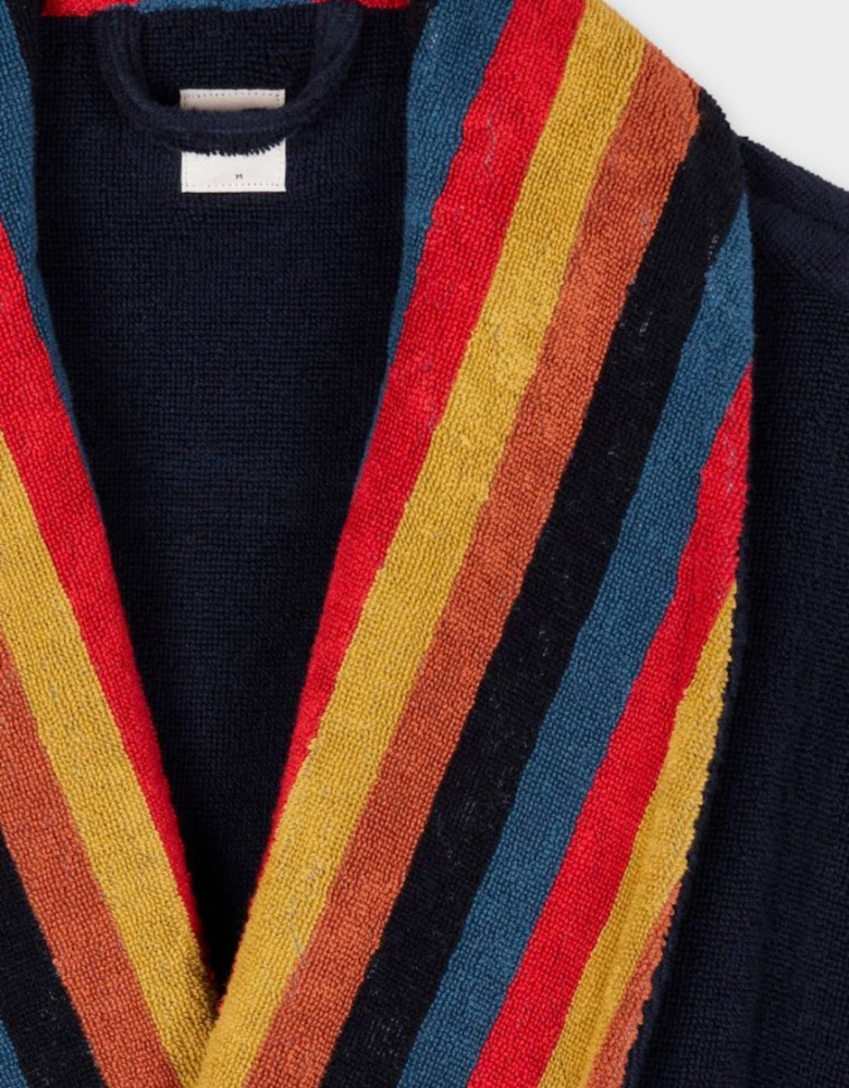 Artist Stripe Toweling Dressing Gown, Multi Coloured