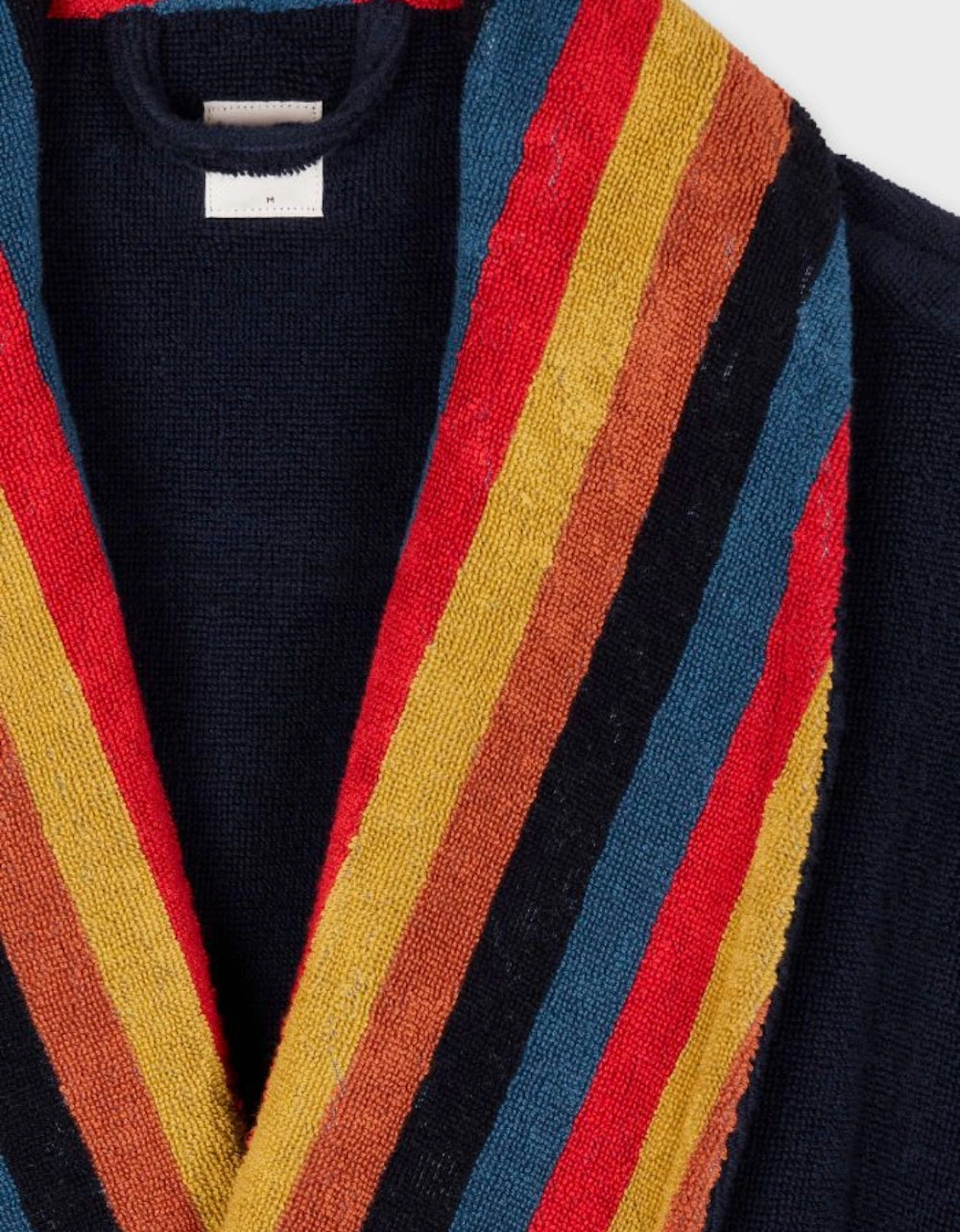 Artist Stripe Toweling Dressing Gown, Multi Coloured