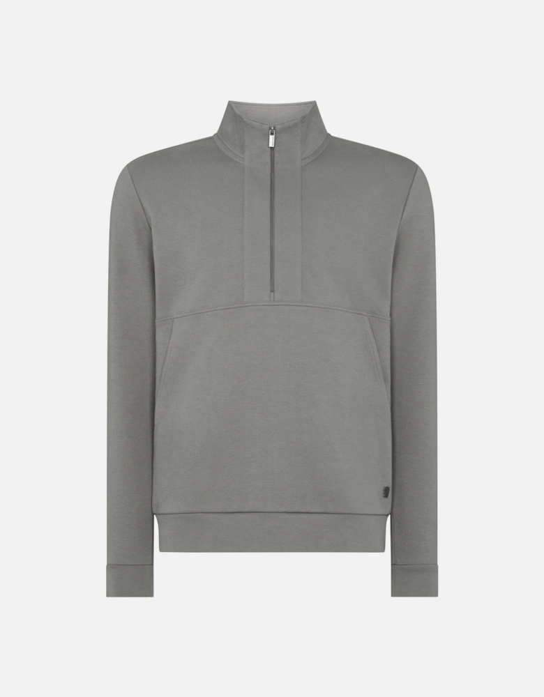 Half-Zip Jersey Sweatshirt - Grey
