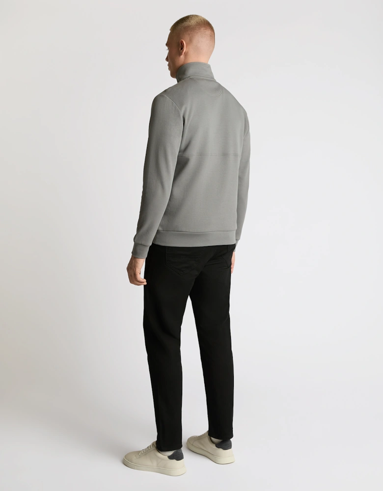 Half-Zip Jersey Sweatshirt - Grey