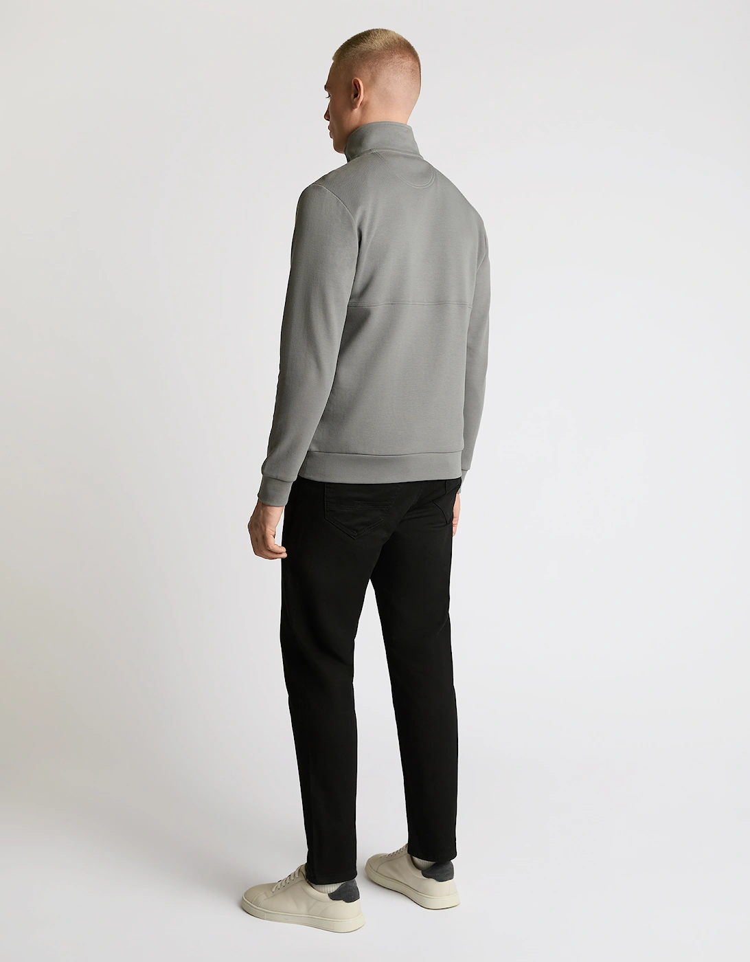 Half-Zip Jersey Sweatshirt - Grey