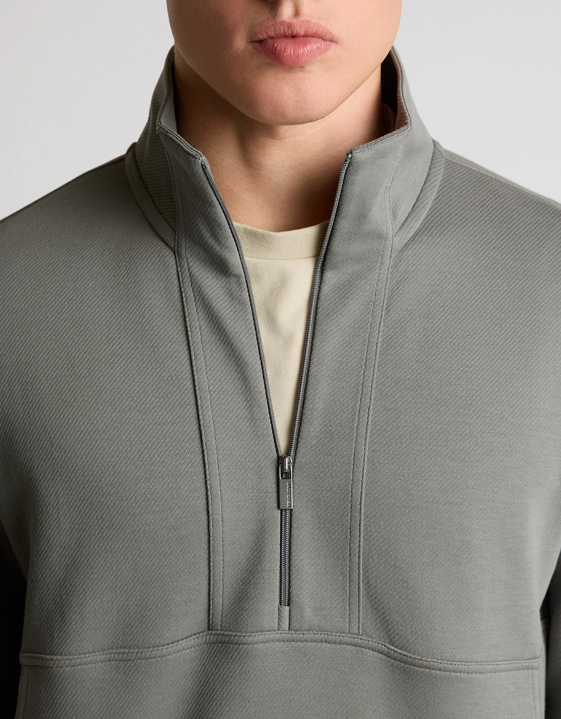 Half-Zip Jersey Sweatshirt - Grey