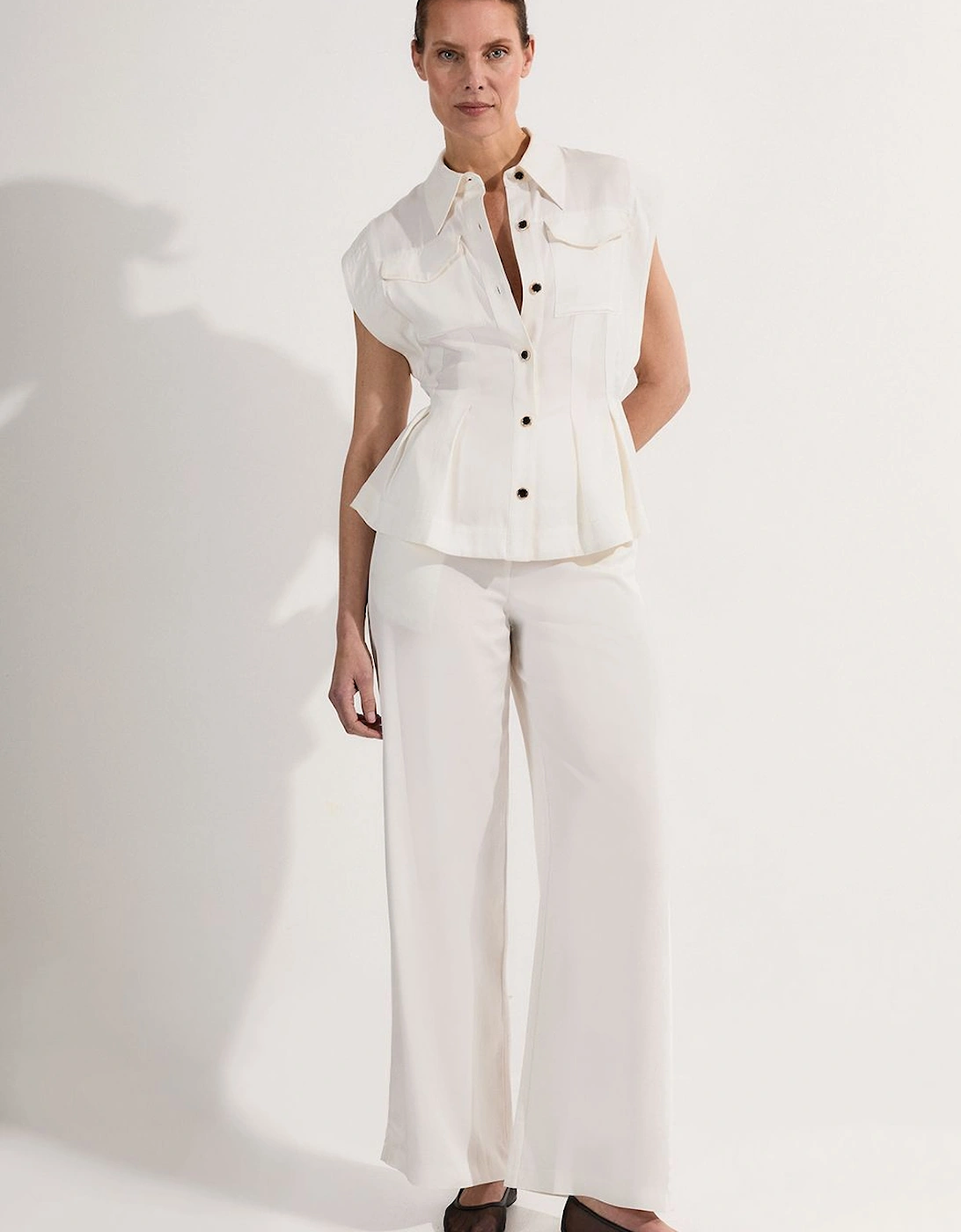 Premium Viscose Linen Woven Straight Leg Trouser, 2 of 1