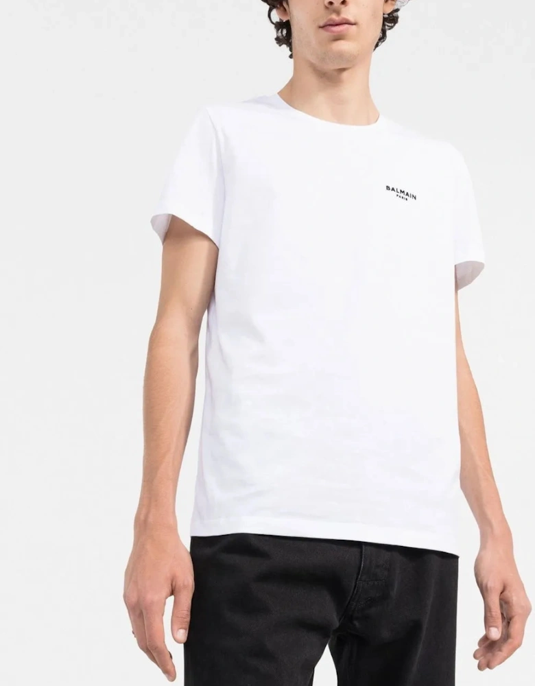 Small Logo Flock Cotton T-Shirt White