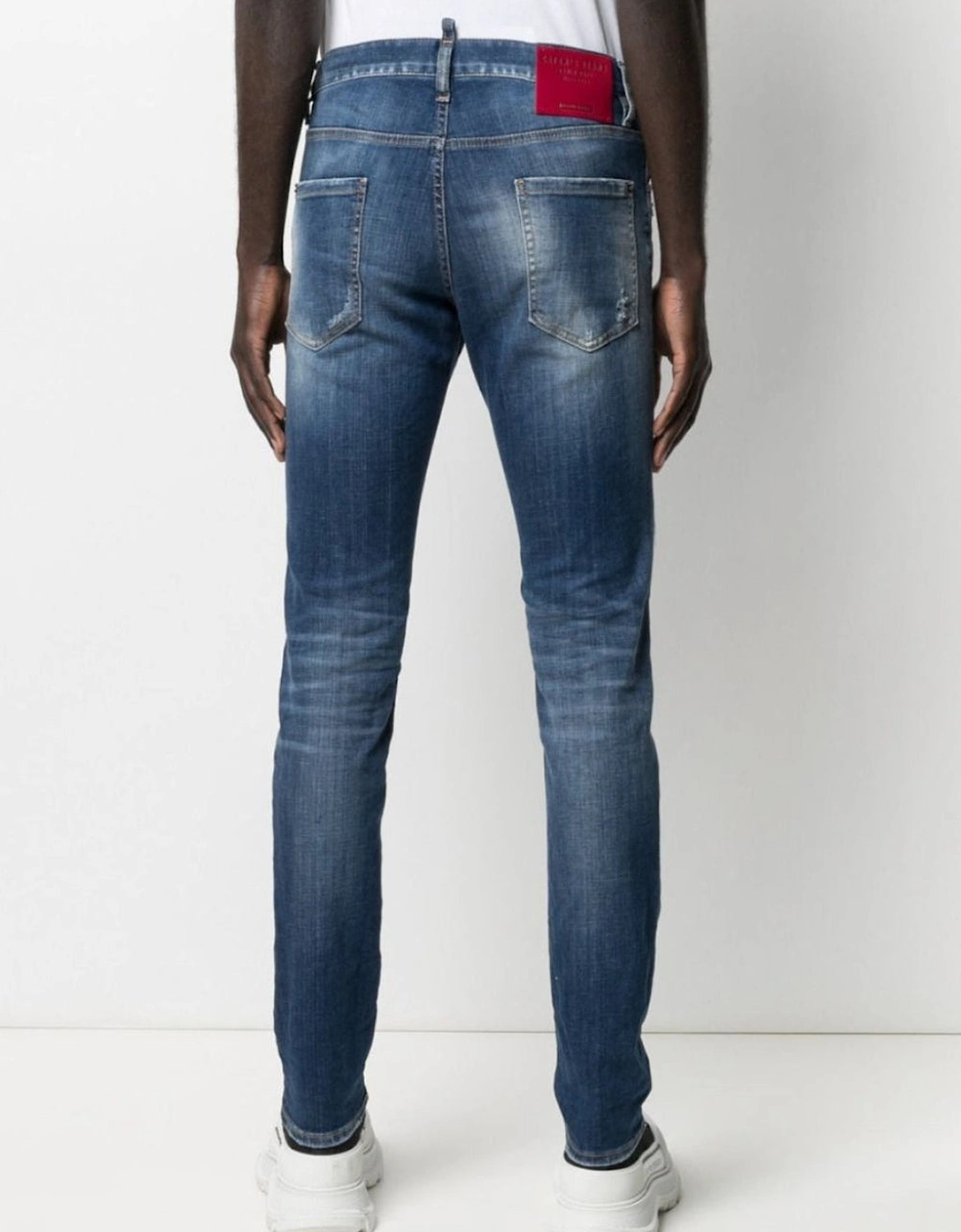 Distressed Cool Guy Slim Jeans Blue
