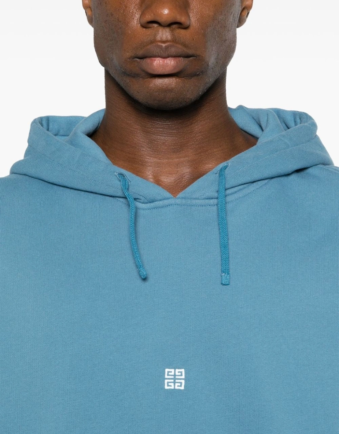 4G Logo Embroidered Hooded Sweatshirt Blue