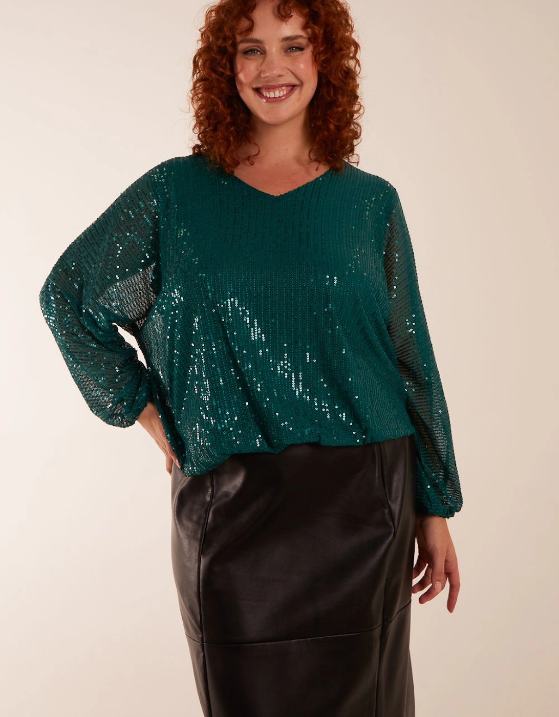 Curve Sequin Batwing Blouse, 2 of 1