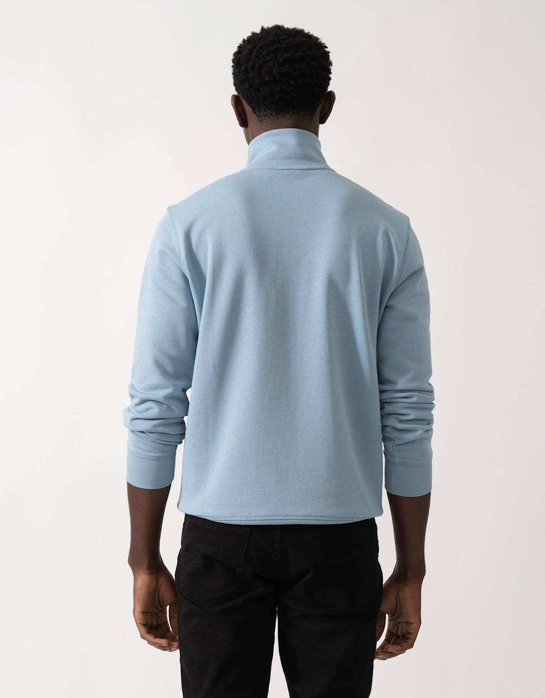 BOSS Orange Zetrust Mens 1/4 Zip Sweatshirt - Light/Pastel Blue 451