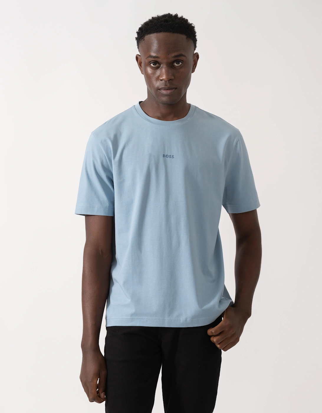 BOSS Orange TChup Mens Crew Neck Small Logo T-Shirt - Light/Pastel Blue 451, 5 of 4