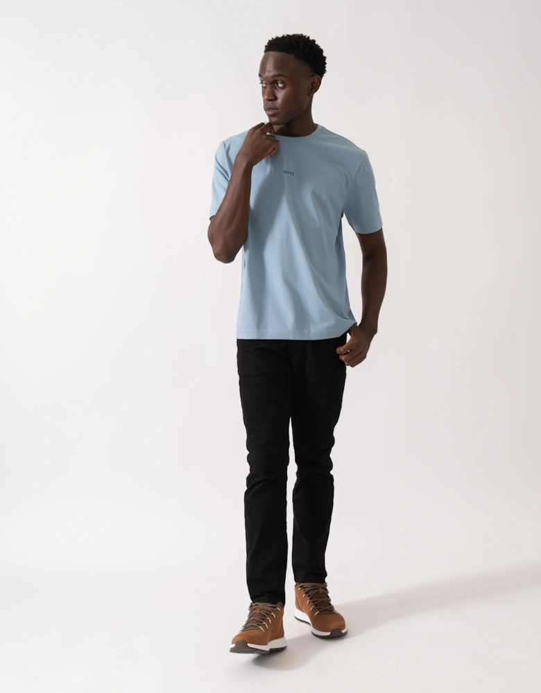 BOSS Orange TChup Mens Crew Neck Small Logo T-Shirt - Light/Pastel Blue 451
